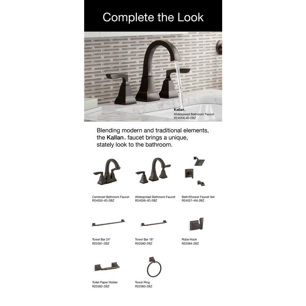 Kallan Oil-Rubbed Bronze Double Handle Bathroom Faucet