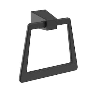Wall-Mounted Hand Towel Ring in Matte Black
