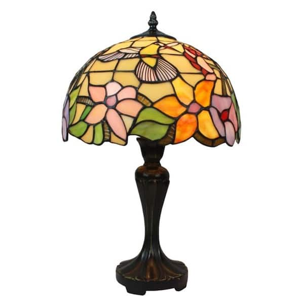 Amora Lighting 19 in. Tiffany Style Hummingbird Design Table Lamp