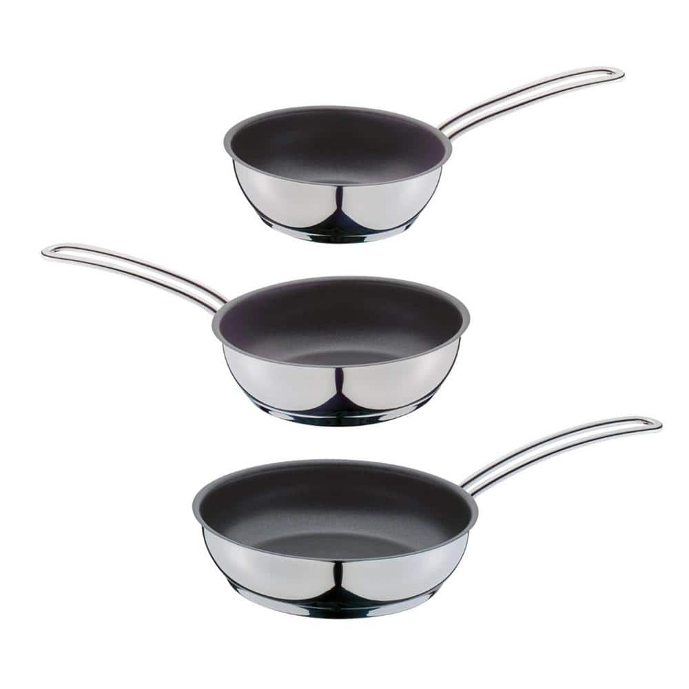 Capri Stainless Steel Non-Stick 3-Piece Frying Pan Set