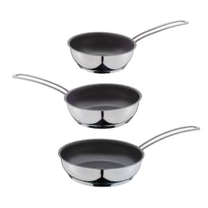 Capri in. 3-Piece Stainless Steel  in Non Stick Frying Pan Set, Induction Ready