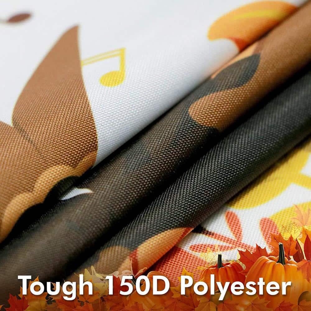 Joyful Pilgrim Turkey Thanksgiving Garden Flag with Pumpkin