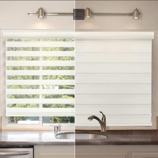 Modern Homes Light Filtering White 72 in. x 72 in. Cordless Sheer Shade