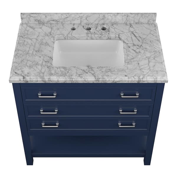 Home Decorators Collection Everett 37, Bathroom Vanity With Sink And Faucet Home Depot