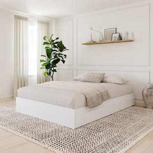 Nexera White Full Size 3-Drawer Storage Platform Bed
