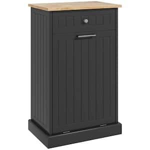 Black 35.5 in. H Storage Cabinet with Drawer
