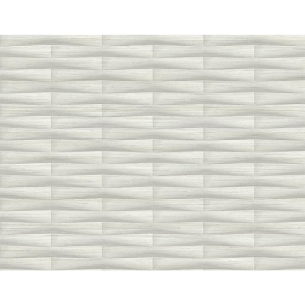 A-Street Prints Gator Light Grey Geometric Stripe Vinyl Non-Pasted Textured Repositionable Wallpaper