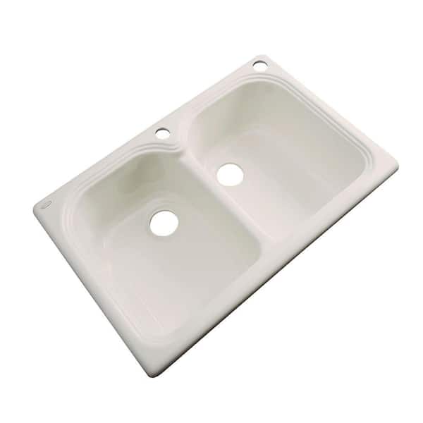 Thermocast Hartford Drop-In Acrylic 33 in. 2-Hole Double Bowl Kitchen Sink in Desert Bloom