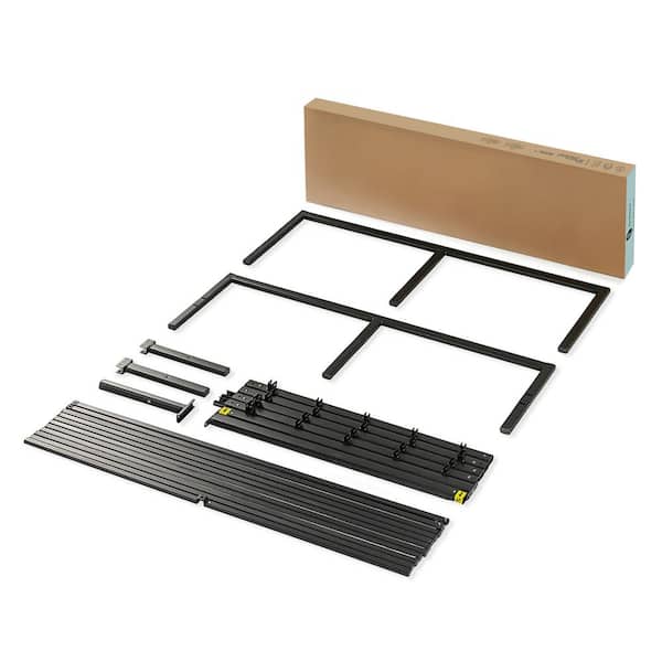 Metal Platform Bed Frame with Heavy Duty Steel Slats, Black, Full