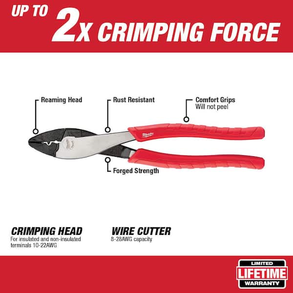 Milwaukee 9.5 in. Crimping Plier 48-22-6103 - The Home Depot