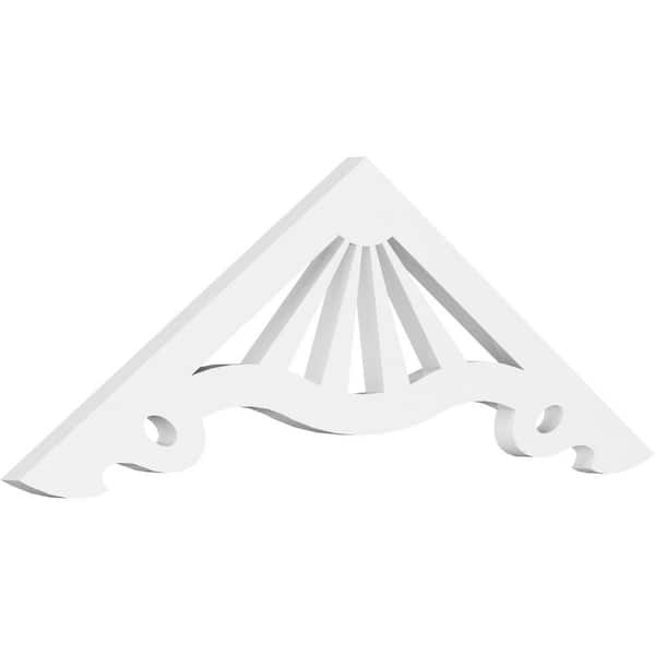 Ekena Millwork 1 in. x 36 in. x 12 in. (8/12) Pitch Marshall Gable Pediment Architectural Grade PVC Moulding