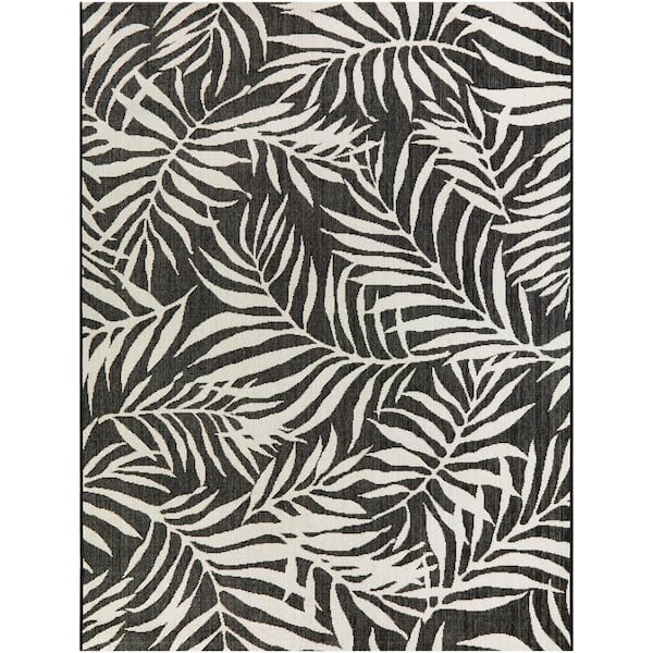 Palm Garden Outdoor Rug Large Waterproof Non Slip Area Reversible