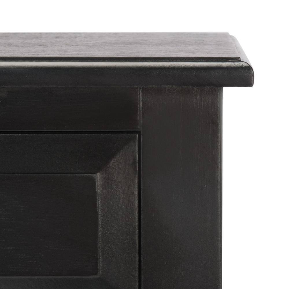 Whitney Black Wood Rectangular Accent Table with Storage