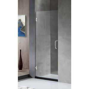 FELLOW Series 24 in. x 72 in. Frameless Hinged Shower Door in Chrome with Handle