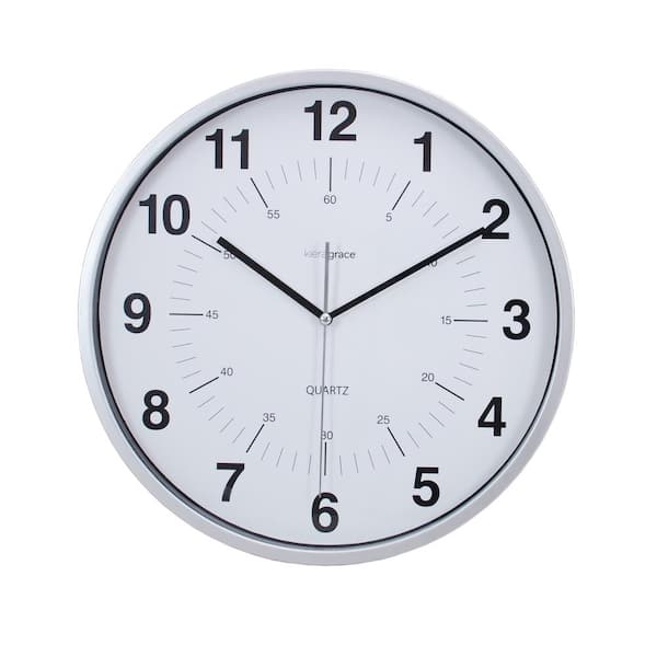 Kiera Grace kieragrace KG Synchro Silent Wall Clock - Silver, 12", Set of 6