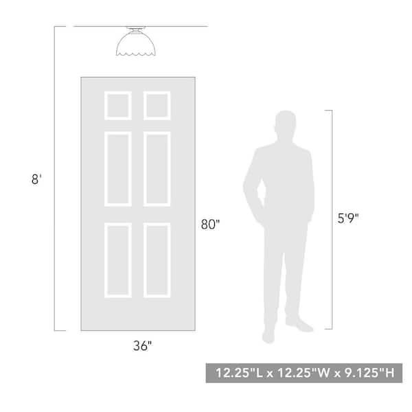 Golden Lighting - Dorinda 12.25 in. 1-Light Brushed Champagne Bronze Semi-Flush Mount