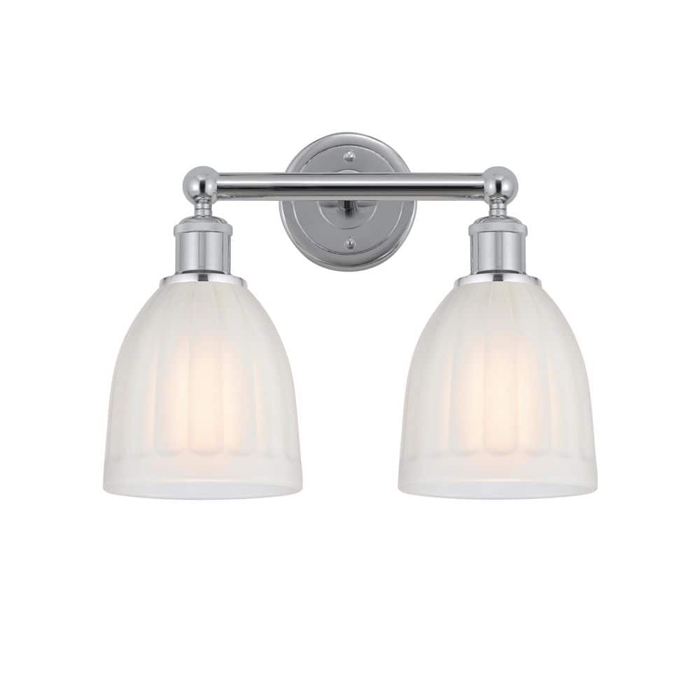 Brookfield 14.75 in. 2-Light Polished Chrome Vanity Light with Glass Shade price history on PriceWatchPro
