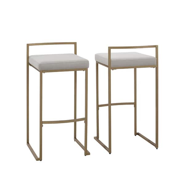 CROSLEY FURNITURE Harlowe 34.25 in. Gray Low Back Metal Frame