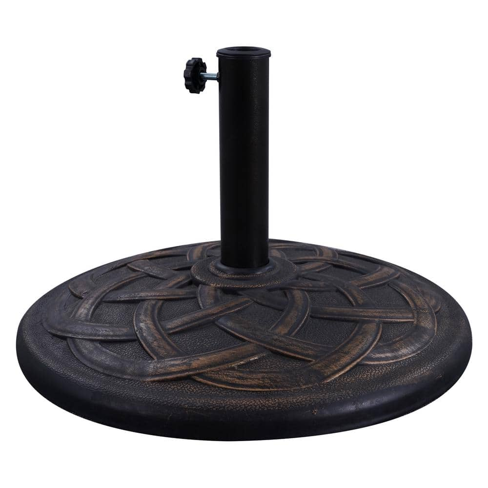 Tatayosi Heavy-Duty 42 lbs. Round Market Umbrella Base in Antiqued ...