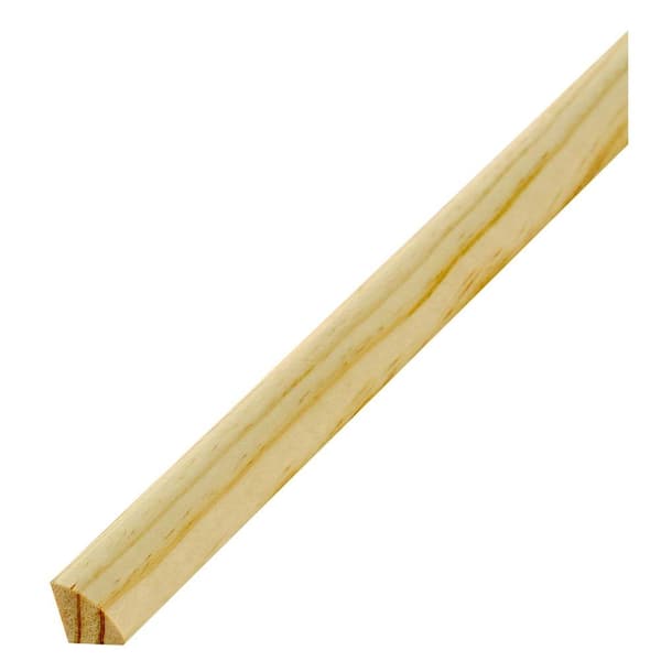 Molding Pin Rounded Edge Alexandria Moulding WM 106 11/16 in. x 11/16 in. Pine Finger-Jointed ...