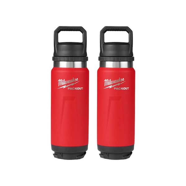 PACKOUT Red 24 oz. Insulated Bottle with Chug Lid (2-Pack)