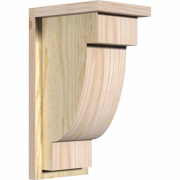 Ekena Millwork 8 in. x 10 in. x 18 in. Douglas Fir Alpine Rough Sawn Corbel with Backplate