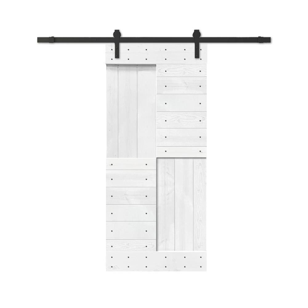 CALHOME 42 in. x 84 in. White Stained DIY Knotty Pine Wood Interior