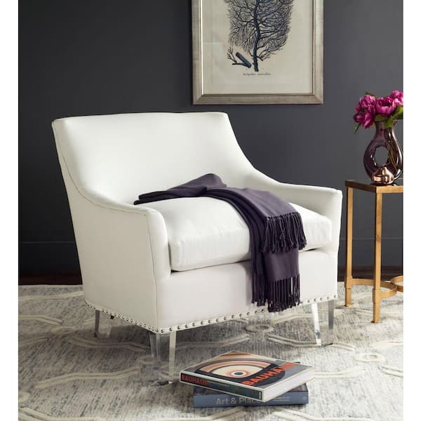 Safavieh Hollywood Glam White/Clear Cotton Club Arm Chair