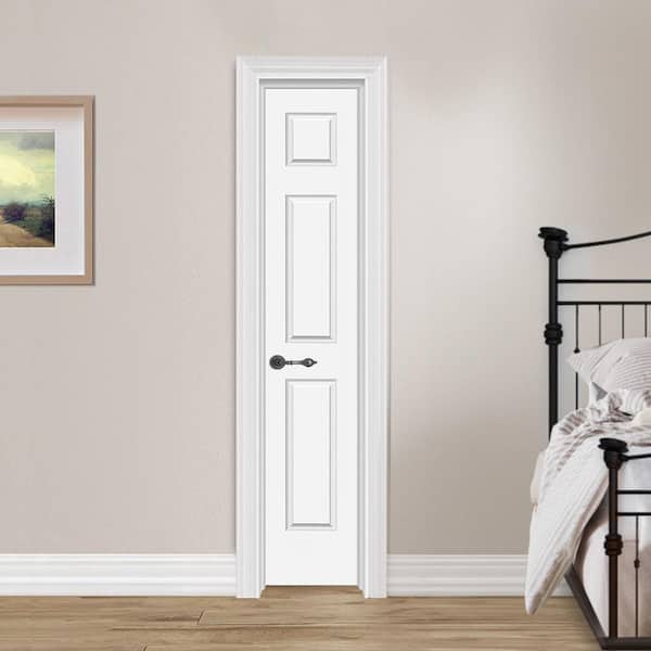 Steves & Sons 18 in. x 80 in. 6-Panel Textured Hollow Core White
