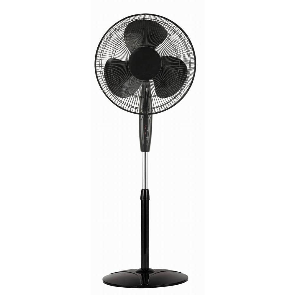 3-Speed 48-Watt 16-In. Oscillating Stand Fan with Remote (Black), 1 - King  Soopers