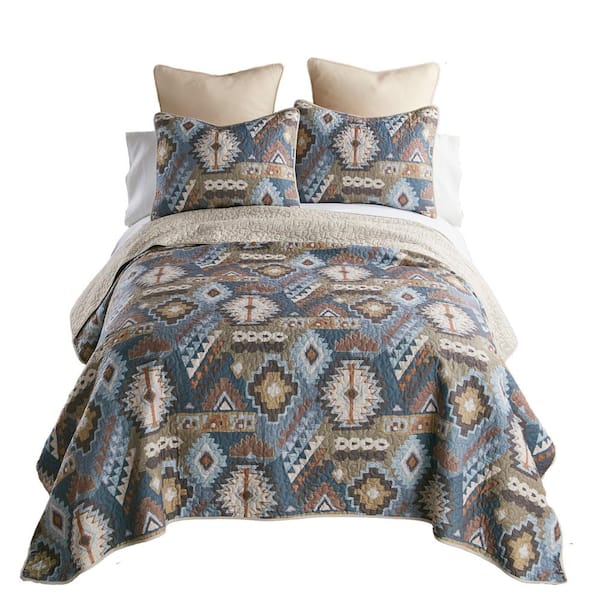 DONNA SHARP Tohatchi UCC 3-Piece Tan Polyester King Quilt Set