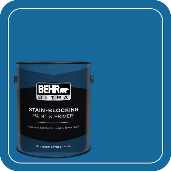 BEHR ULTRA 1 gal. #P500-7 Cosmic Cobalt Satin Enamel Exterior Paint & Primer