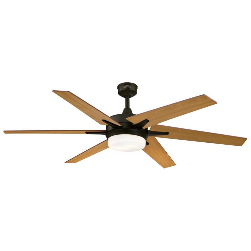 60'' Black-Bronze Ceiling Fan with LED Light Kit and Remote