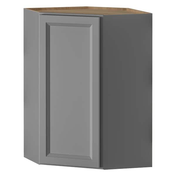 Keyport Shaker 24 in. W x 24 in. D x 36 in. H Charcoal Plywood Tool-Free Ready To Assemble Wall Corner Kitchen Cabinet