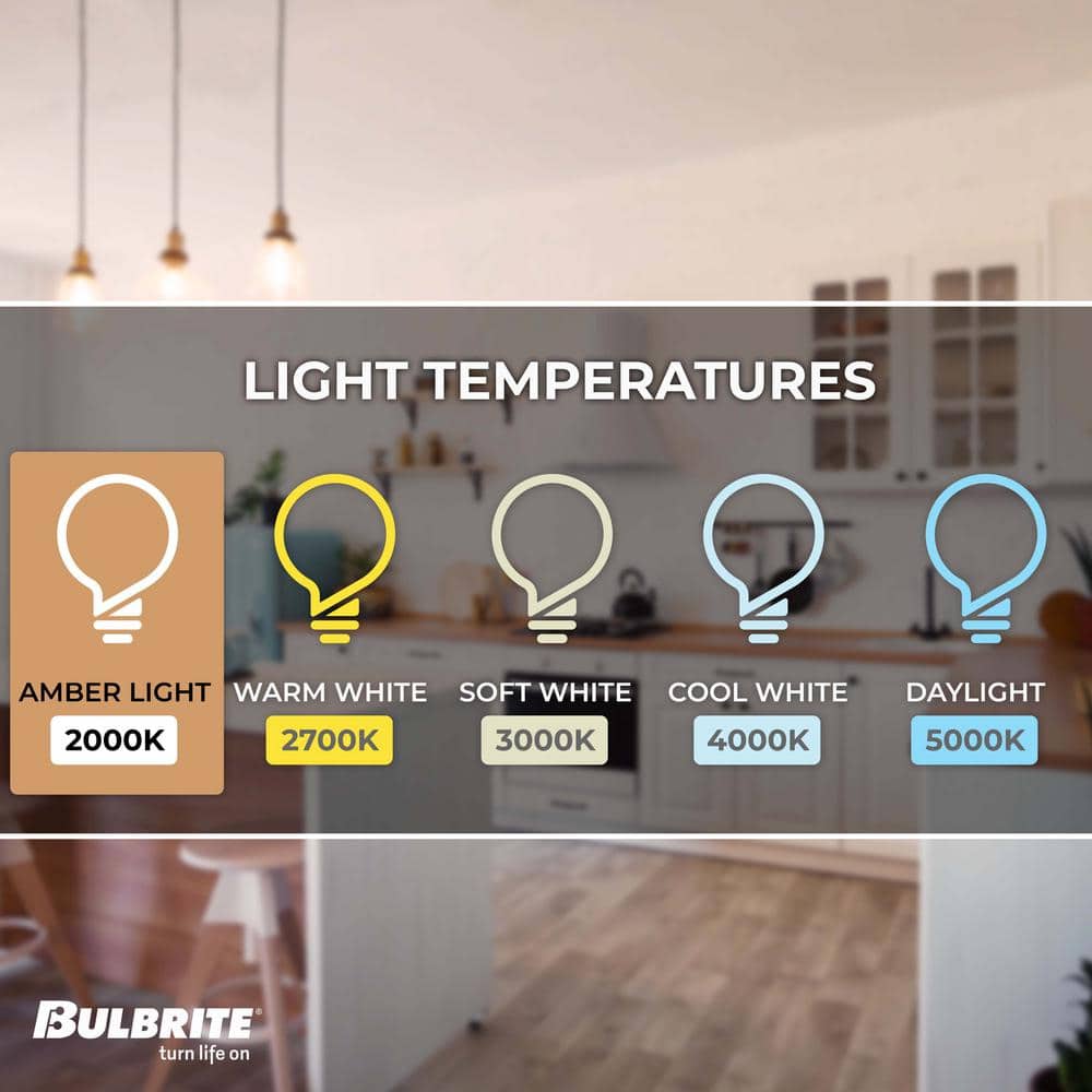 Antique Amber Dimmable LED ST18 Light Bulbs, 2-Pack