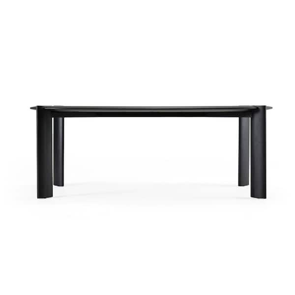 Modrest Steven Modern Black Wood 41.5 in. 4 Legs Dining Table Seats 6