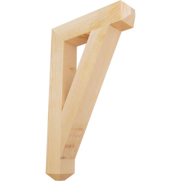 Ekena Millwork 4 in. x 32 in. x 20 in. Douglas Fir Traditional Craftsman Rough Sawn Bracket