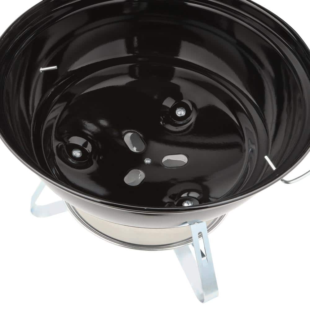 18-Inch Black Porcelain-Enameled Portable Charcoal Grill