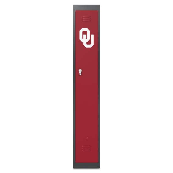 Gladiator 72 in. H x 12 in. W x 18 in. D University of Oklahoma Steel Locker in Crimson & Cream