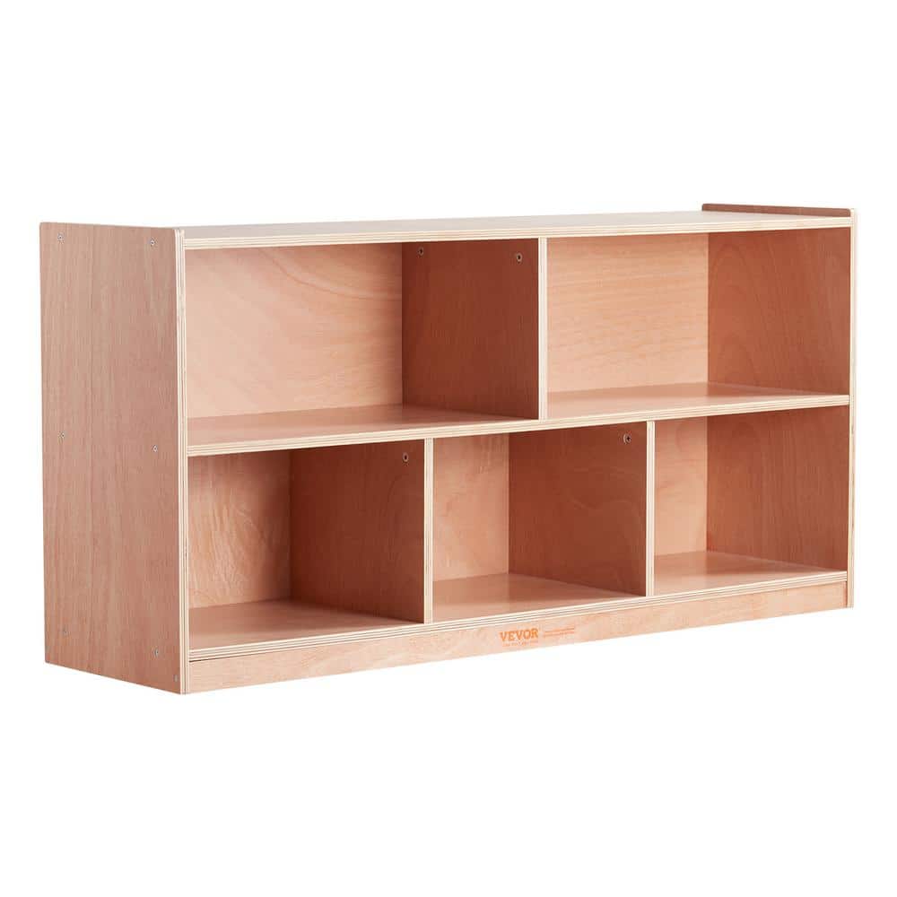 Brown Wooden Kids Toy Storage Organizer with Cubes