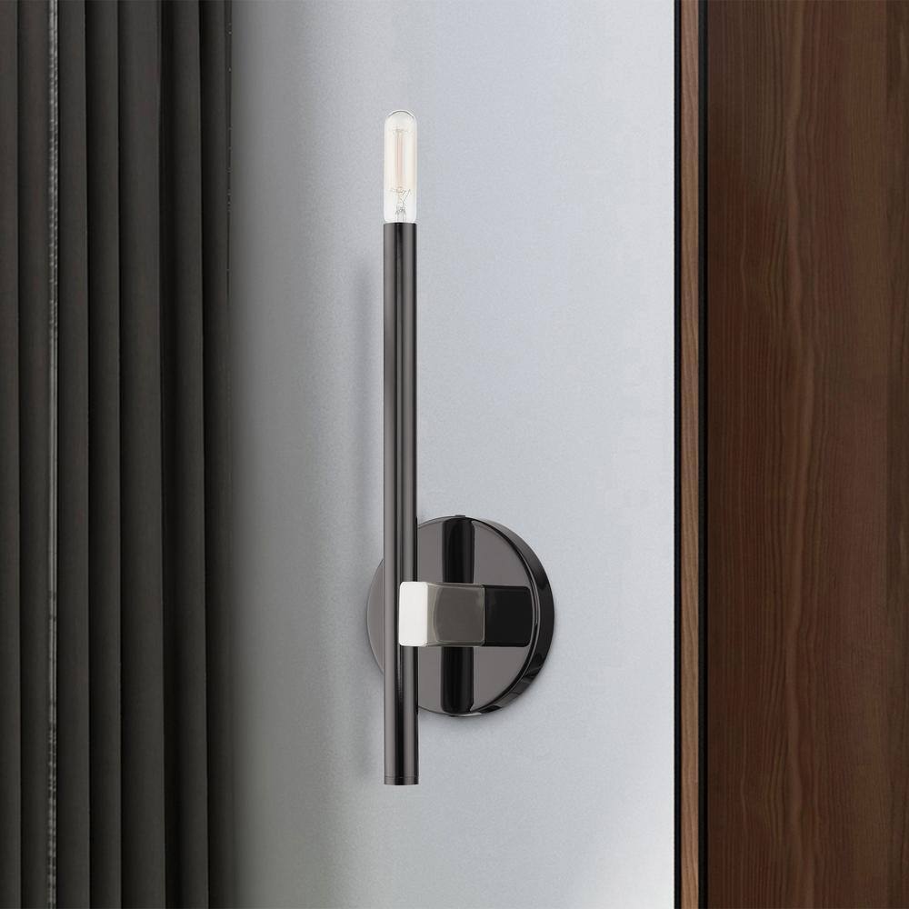 Denmark Black Chrome Slim 1-Light ADA Sconce