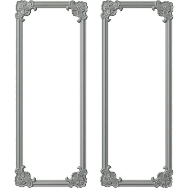 Ekena Millwork 28 in. W x 72 in. H Unfinished Polyurethane Pompeii Panel Moulding Kit (Double Panel)
