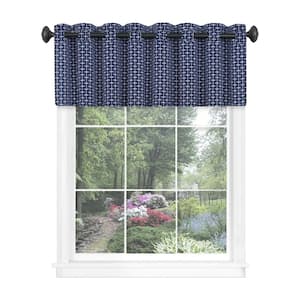 Bedford Light Filtering Window Curtain Valance - 58 in. W x 13 in. L - Navy