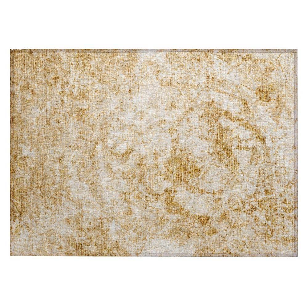 Cream and Gold 2 ft. x 3 ft. Woven Abstract Rectangle Indoor/Outdoor Area Rug price history on PriceWatchPro