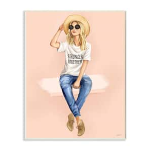 "Stronger Together Phrase Relaxed Fashion Female" by Ziwei Li Unframed People Wood Wall Art Print 10 in. x 15 in.