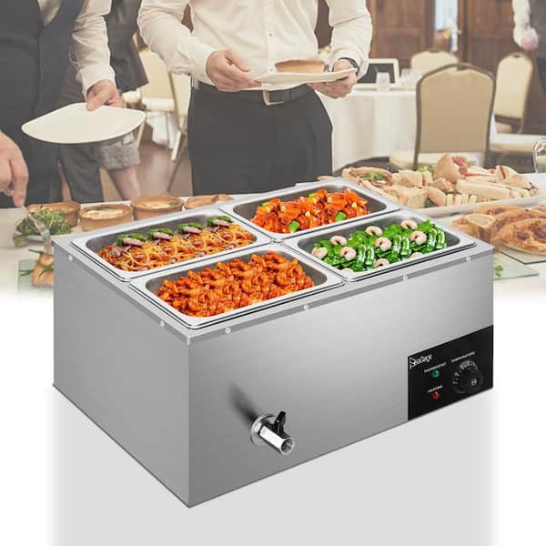 Karl home 20 qt. Stainless Steel Buffet Server with 4 Crocks