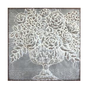 Metal Distressed Antique Finish  Floral Bouquets Wall Décor
