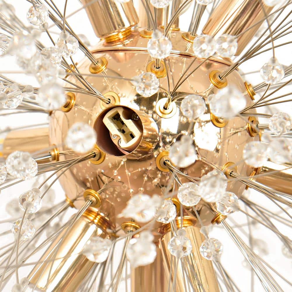 Gold Crystal Firework Dandelion Sputnik Chandelier
