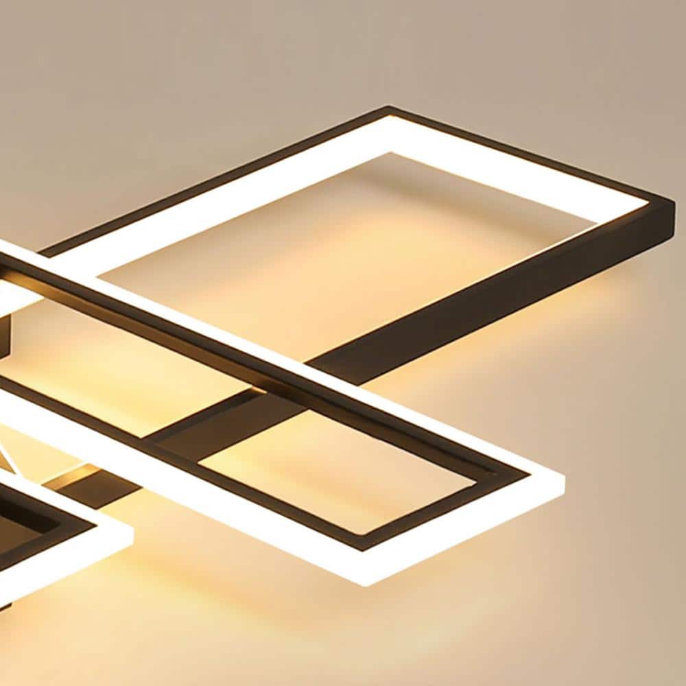 Black Aluminum Geometric LED Dimmable Ceiling Light