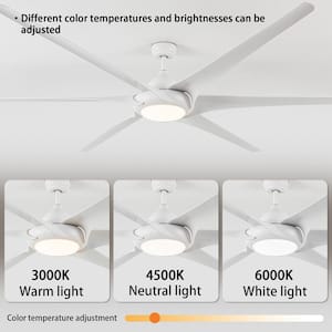 100 in. LED Indoor White Smart Ceiling Fan with Remote